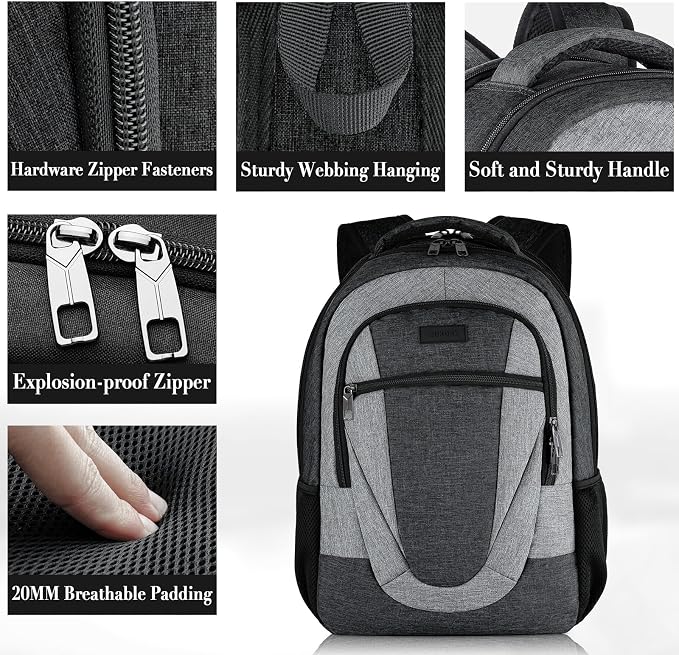 BIKROD Travel Laptop Backpack Men, School Backpacks for College Teen Boys Water Resistant Back Pack, Business Anti Theft Slim Sturdy Computer Bag Gifts Fits 15.6 Inch Laptop - Image 3