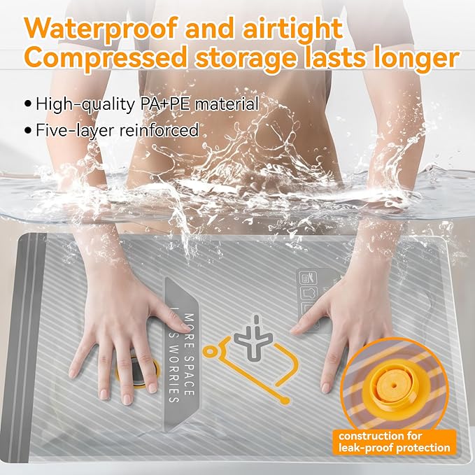 15-Pack Vacuum Bags for Travel with Wireless Rechargeable Pump, Carry-on Size Compression Packing Bags for Luggage & Suitcase, Space Saver for Clothes & Clothing, 15 Combo Travel Size, Fast 3S Vacuum - Image 4