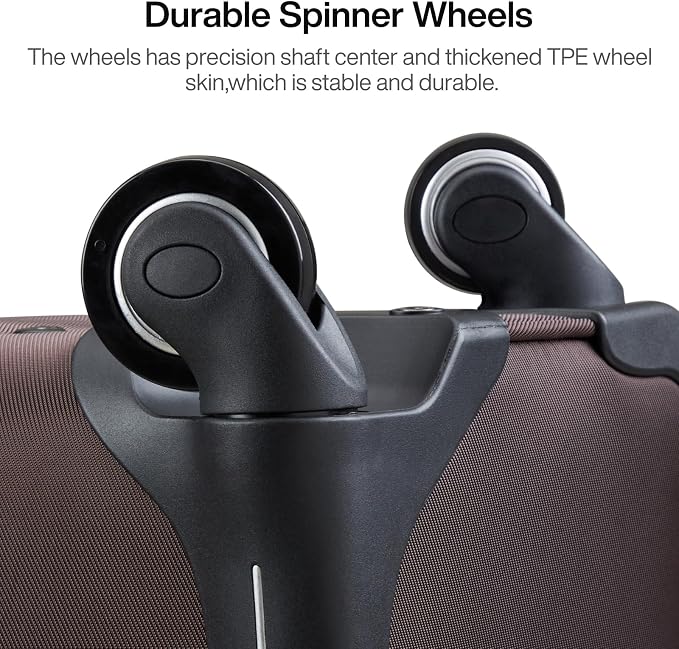 Hanke 3 Piece luggage Sets Softside Expandable luggage with Spinner Wheels TSA Lock,Travel Lightweight Luggage Sets,Coffee - Image 6