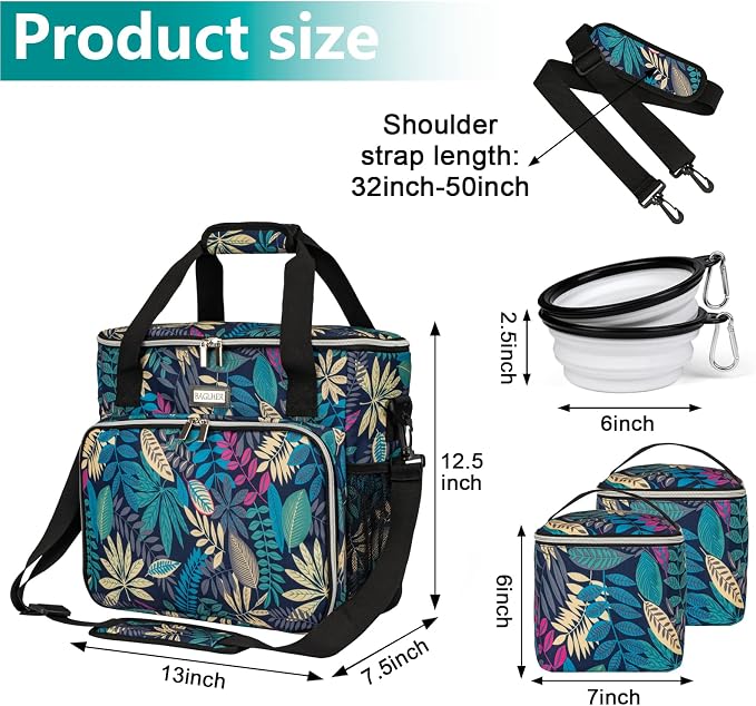 BAGLHER Dog Travel Bag, Pet Travel Bag (ALL Pet Travel Supplies), With 2 Pet Food Containers and 2 Collapsible Silicone Bowls; Essential Kits for Travel Hawaii - Image 3