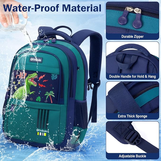 Fimibuke Kids Backpack for School Girls - 3 PCS Waterproof Teen Girl Backpack with Lunch Box & Pencil Pouch Set, School Bag Bookbag Daypack for Kindergarten Elementary Middle School, Age 5+(Unicorn) - Image 4