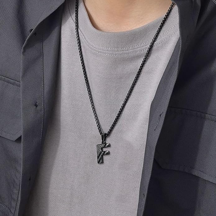 Zocomi Stocking Stuffers Christmas Gift - Initial Necklace Gifts for Men Boys, Stainless Steel American Flag Pendant Jewelry, Christmas Gifts Ideas for Kids Teen Boys