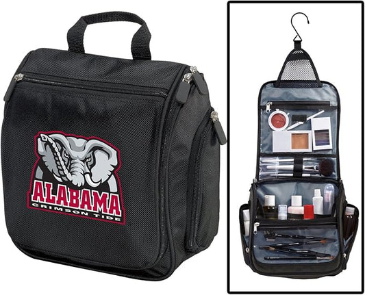 Broad Bay Official Alabama Crimson Tide Toiletry Bag Travel Organizer | Hanging Hook, 1680D Ballistic Polyester, Clear Pockets, Side Zip Storage, Grooming, Shaving, Cosmetics, Alumni Gift by BroadBayPersonalizedGifts