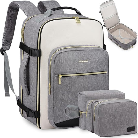 LOVEVOOK Large Travel Backpack for Women & Men, Carry on Backpack Airline Approved, TSA Personal Item Travel Bag fits 17" Laptop, 40L Waterproof Travel Essentials Sports Backpack with 3 Packing Cubes by LOVEVOOK