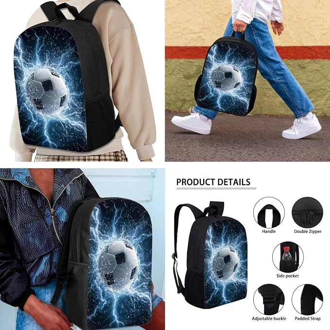 AFPANQZ Kids Backpack 3 Pieces Set Large Capacity School Bags with Heat Insulated Lunch Bags Small Pencil Bags 3 Pack - Image 2
