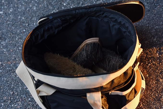 Huntley Equestrian Deluxe Grooming Bag Perfectly Designed Easy Access Multi Pocket Zipper Top Closure Double Handles Shoulder Strap Exterior Pockets - Image 9