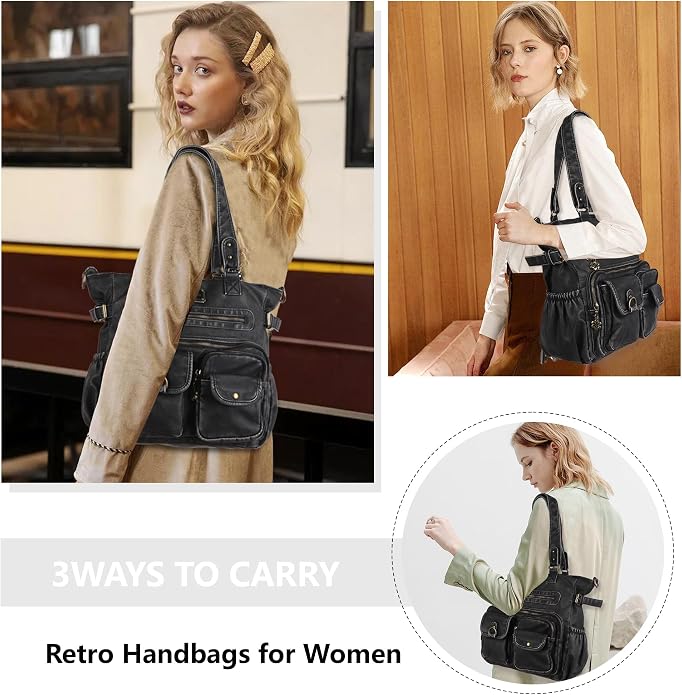 Angelkiss Purses Handbags for Women PU Tote Satchel Bags for Women Pockets Shoulder Bags… | PU - Image 2