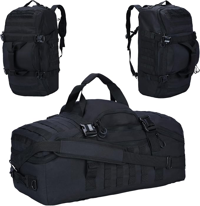 3-in-1 Tactical Gym Duffel Backpack, Travel Sports Bag for Overnight | Works as a range bag or motorcycle backpack, ideal for gym, travel, camping, hunting, and gear organization by PAIWPHLI
