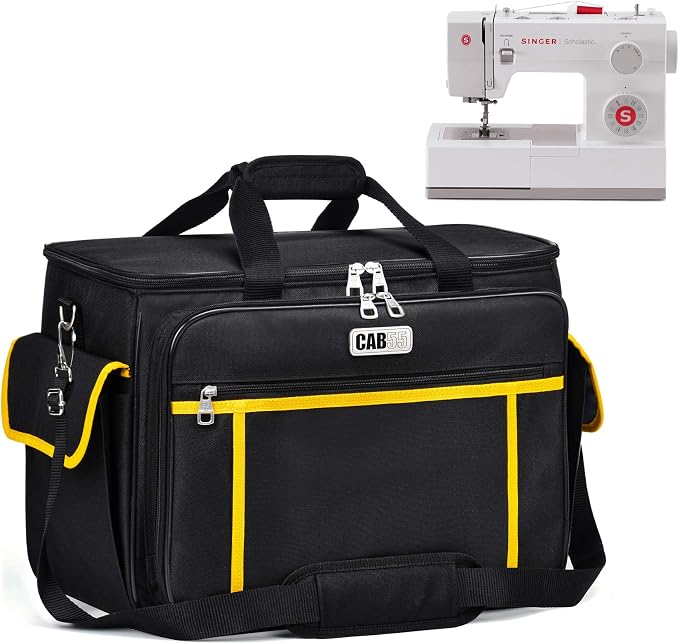 CAB55 Sewing Machine Case - Carrying Bag with Removable Padding, Tote for Machine and Accessories by CAB55
