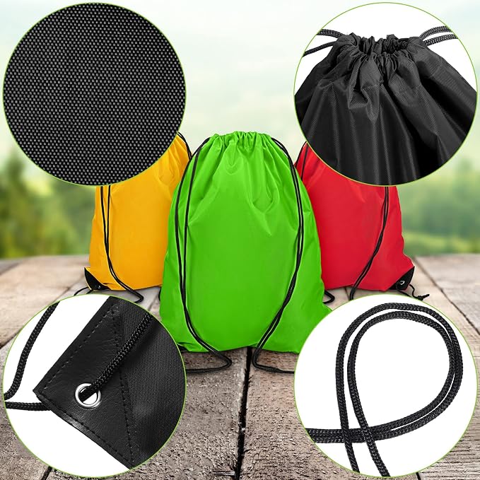 Shappy 60 Pieces Drawstring Backpack Bags Sports Drawstring Bags Bulk Nylon Cinch Bag for Gym Yoga Women Men Sports Outdoor(30 Multiple Colors) - Image 4
