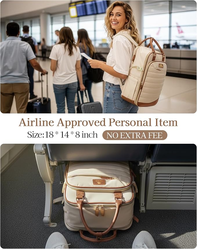MATEIN HER Carry on Backpack with Hot Hair Travel Bag, Personal Item Bags | TSA Approved, 18x14x8 Inches Underseat Luggage, Travel Backpack for Women, Frontier Airlines, fits 17" Laptop & 40 oz Tumbler - Image 5