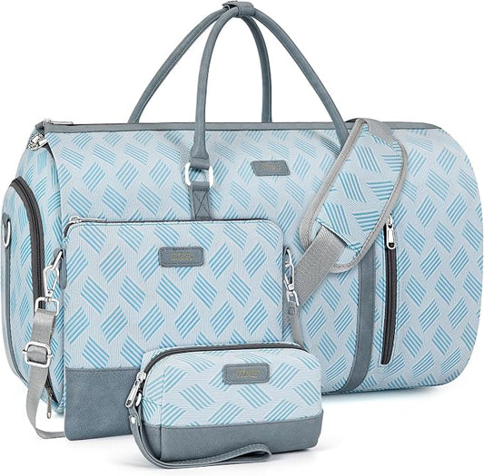 Convertible Garment Duffel Bag for Travel - Carry On Garment Bags With Toiletry Bag Large Weekender Bag for Men Women 2 in 1 Hanging Suitcase Suit Travel Duffel Overnight Bags 4pcs Set by TIBES