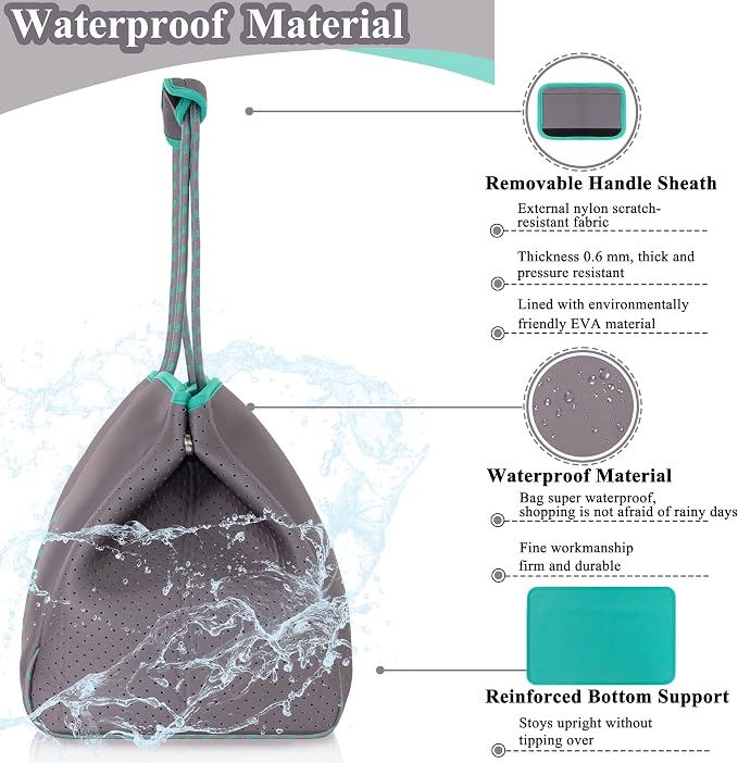 QOGiR Neoprene Multipurpose Beach Bag Tote with Inner Zipper Pocket … … … … - Image 7