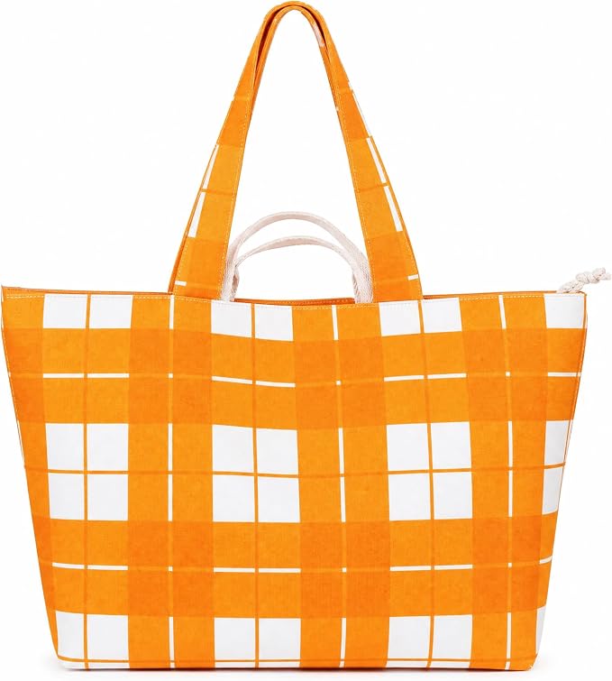 Salt Earth XL Beach Tote Bag for Women – XL Travel Tote with Zipper & Pockets, Oversized Canvas Pool Bag, Weekender Carry-On by SaltEarth