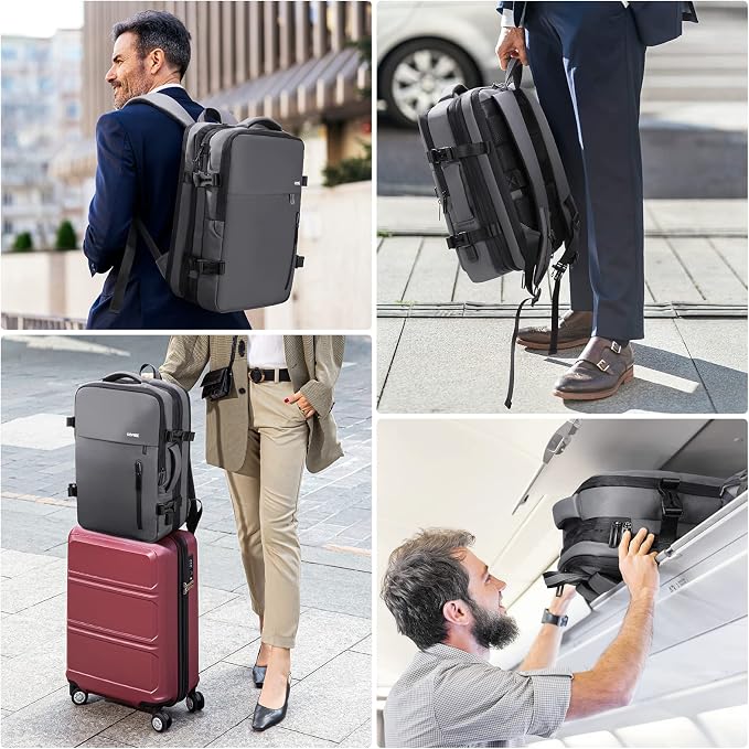 HOMIEE 40L Expandable Carry on Backpack Fit 15.6 Inch Laptop for Travel | USB Charging Port TSA Approved Personal Item Backpack Waterproof Luggage Suitcase for Business Weekender - Image 7