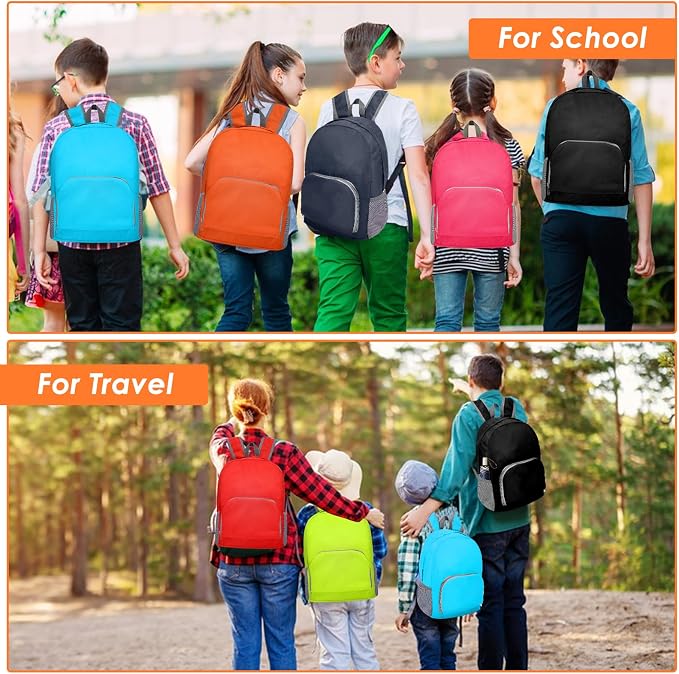 48 Pcs 17 Inch Backpack in Bulk Foldable Classic Back Packs Colorful Book Bags Assorted Colors Lightweight Bookbags for Outdoor Travel Student School Supply 8 Colors - Image 6
