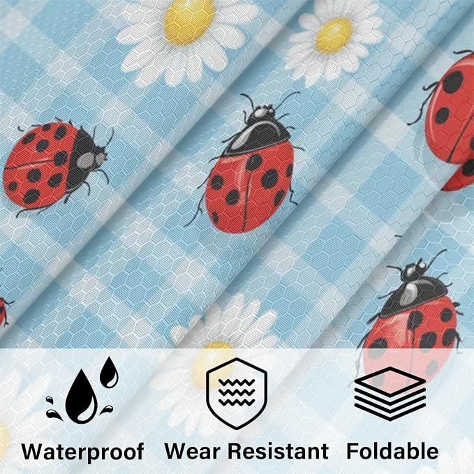 Floral Daisy Ladybugs 6 Set Compression Packing Cubes for Travel Luggage Carry On Suitcase Compressible Expandable Packing Cubes Organizers Bag - Image 5