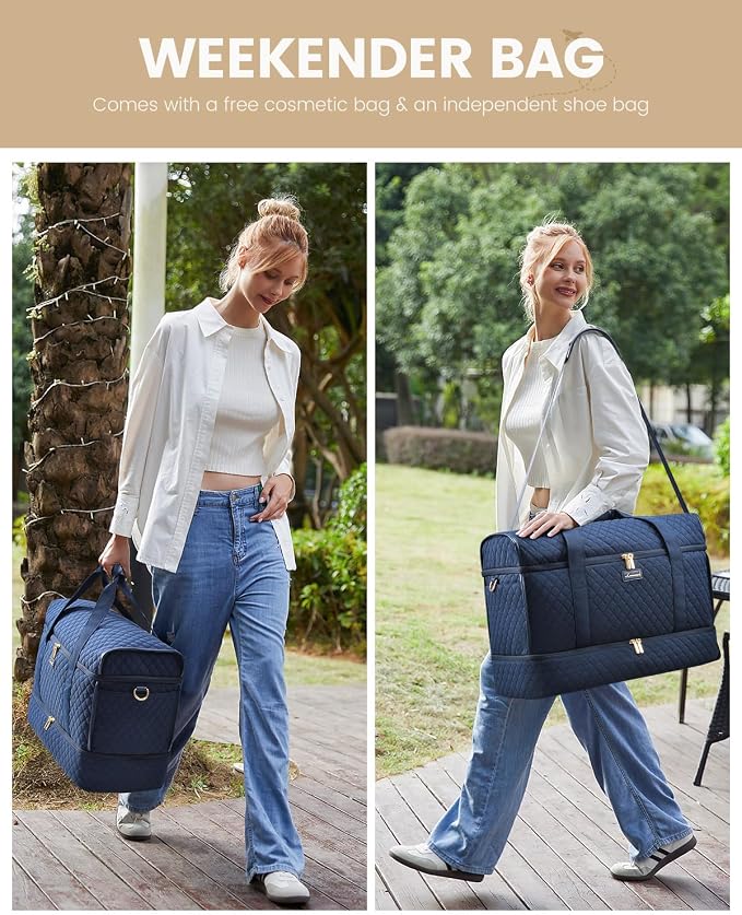 LOVEVOOK Large Travel Duffle Bag, Weekender Bags for Women With Shoe Compartment, Overnight Hospital Bag For Women Labor Delivery, Carry on Bag Personal Item Travel Bag, Yoga Gym Duffel Bag - Image 2