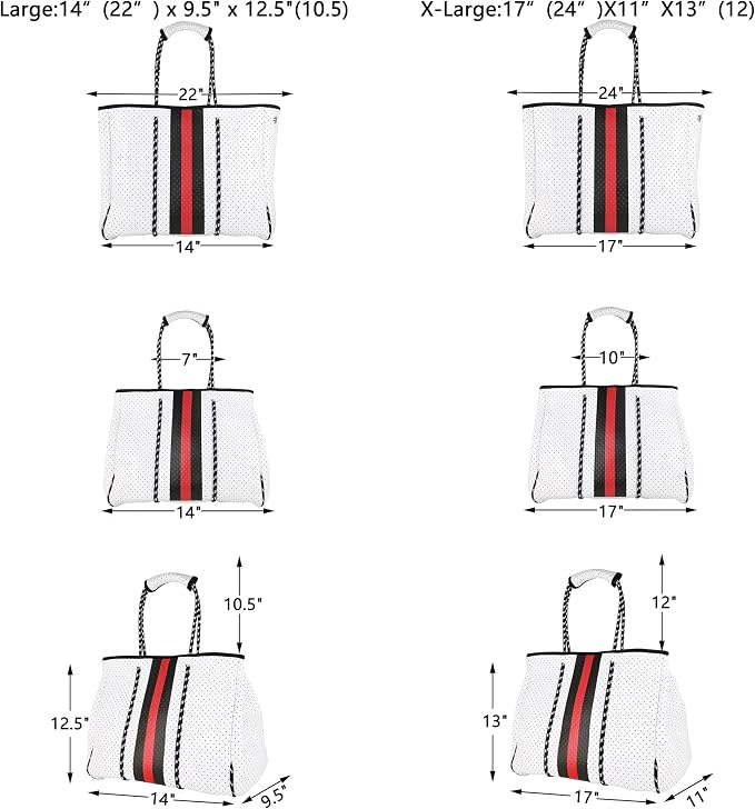 QOGiR Neoprene Multipurpose Beach Bag Tote with Inner Zipper Pocket … … … … - Image 2
