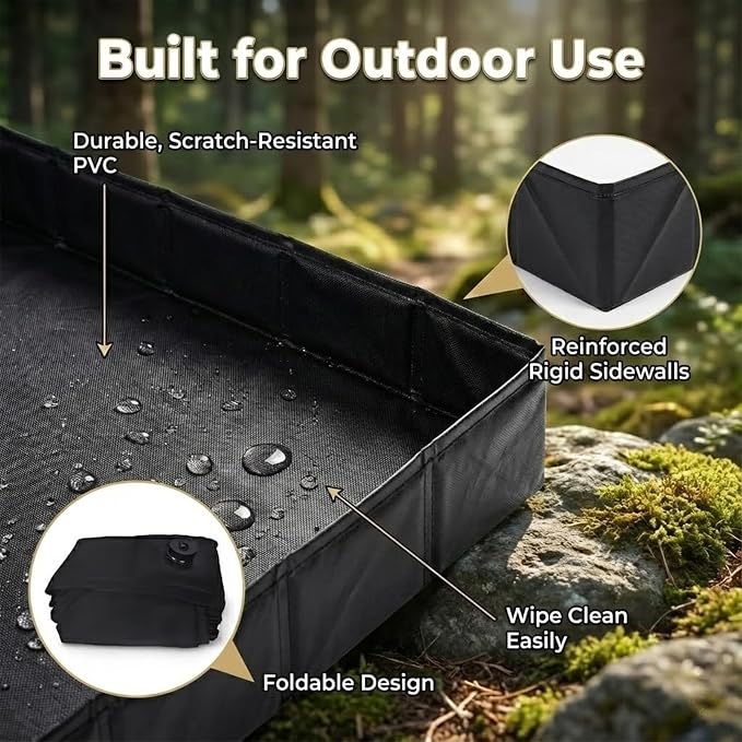 Upgraded Portable Shower Pan 41" x 41" x 5", Foldable Camping Shower Base with Waterproof Storage Bag, Dual Drain Holes, for RV Camping Outdoor Indoor & Portable Showers - Image 6