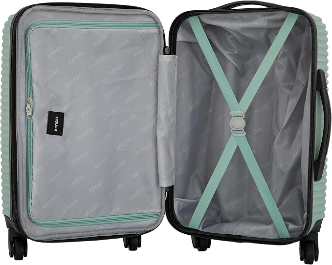 kensie Women's Hillsboro Luggage & Travel Bags Set, Green Granite, 20" Carry-On - Image 7