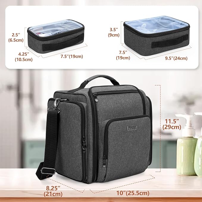 BAFASO Large Travel Toiletry Bag with 4 Removable Pouches, Black | Multifunctional Makeup Bag for Toiletry Supplies. - Image 6