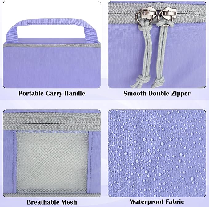 Large Compression Packing Cubes for Travel, 2 Set Compression Bags Travel Cubes for Packing Suitcase Organizer Luggage Organizer Bags Set, Purple - Image 4