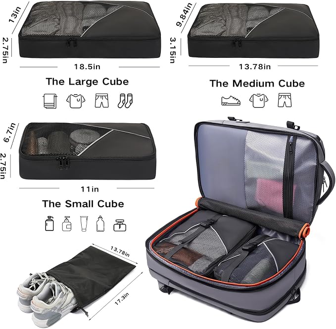 TANGCORLE Vacuum-Compressed Travel Backpack: Expandable, Airline-Approved Laptop Backpack—Unisex Business Backpack - Image 2