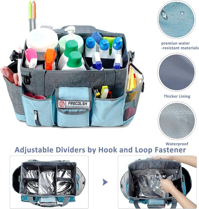 Cleaning Caddy for Cleaning Suppliers Organizer with Pockets for House Cleaning Essentials, Cleaning Organizer, Wearable Cleaing Bag Tote, Storage Caddy for Housekeeping - Image 2