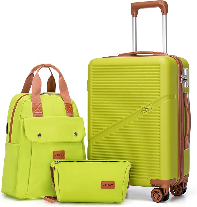 Cosbarn Carry On Luggage 22x14x9 Airline Approved, 20 Inch Carry on Suitcases with Wheels, ABS Lightweight Carry-on Luggage, Travel Suitcase Set with Wheels and TSA Lock by Cosbarn