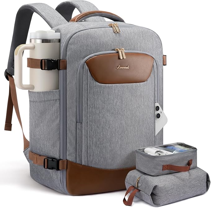 LOVEVOOK 40L Travel Backpack for Women Men, Large Carry on Backpack for Airplanes TSA Personal Item Travel Bag fits 15.6" Laptop, Waterproof Weekender Essentials Airline Approved with 2 Packing Cubes by LOVEVOOK