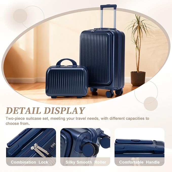 20/14 Inch Hardside Luggage, Lightweight Suitcase with Spinner Wheels - Image 2