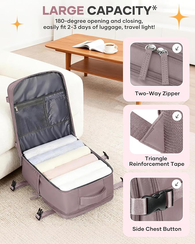 coofay Travel Backpack Carry On Flight Aapproved Personal Item Travel Bag Mochila De Viaje Travel Backpack For Men Spirit Airlines Personal Item Bag 18x14x8 Carry On Backpack For Airplanes - Image 5