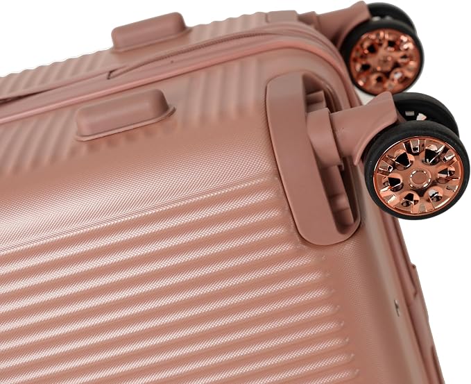 Merax Luggage Sets 4 Piece with Cosmetic Case TSA Lock, Hardside ABS Carry On Suitcase with YKK Zippers Lightweight Rolling Travel Luggage Sets with Spinner Wheels,14+20+24+28 IN,Rose Gold - Image 4