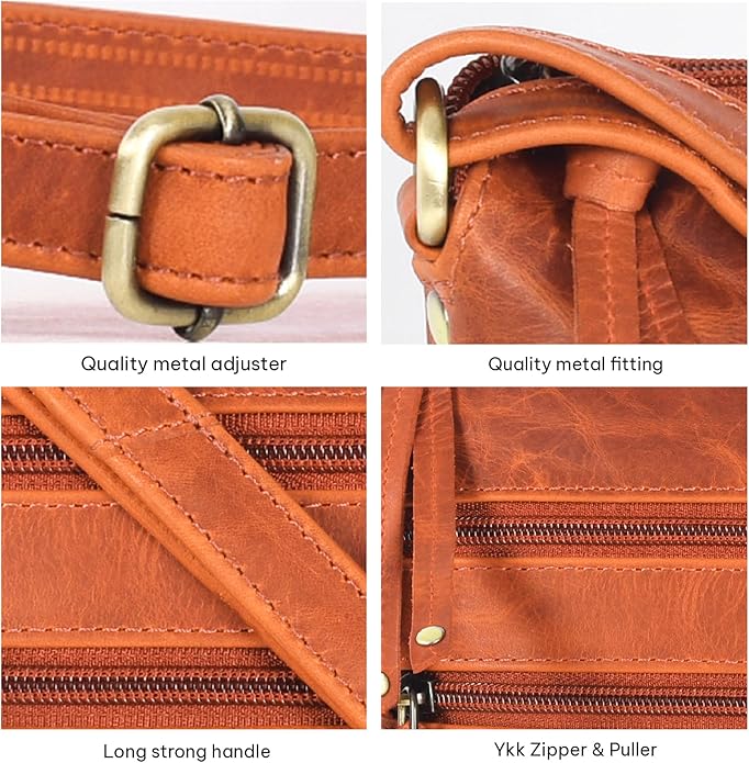 VALENCHI Real Genuine Leather Women's Crossbody Purse/Bag With Adjustable Strap