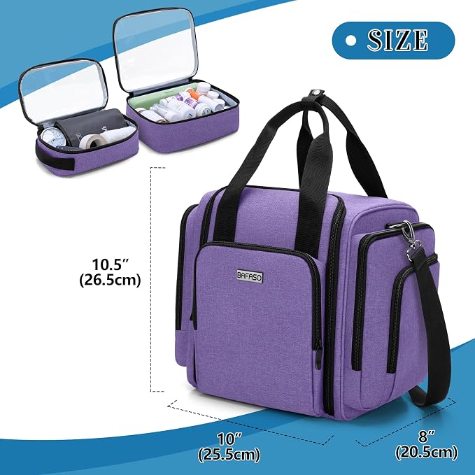 BAFASO Large Pill Bottle Organizer with 4 Inner Removable Pouches, Medicine Bag Come with Shoulder Strap (Bag ONLY),Purple - Image 7