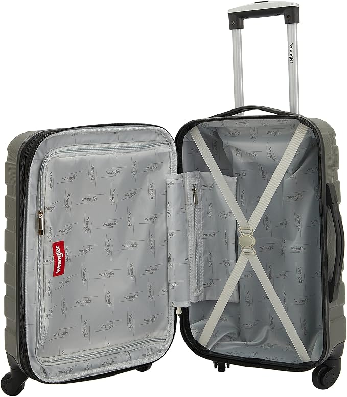 Wrangler 4 Piece Miami Luggage and Packing Cubes Set, Olive Green - Image 5