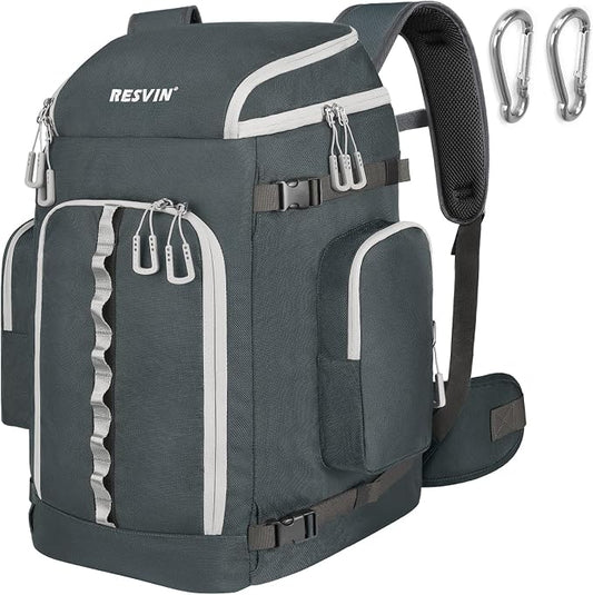 Ski Boot Bag, 65L Durable Travel Backpack, 1680D Nylon Waterproof Snowboard Boot Bag, Skiing and Snowboarding Travel Luggage for Helmet, Goggles, Gloves, Outerwear & Accessories by RESVIN