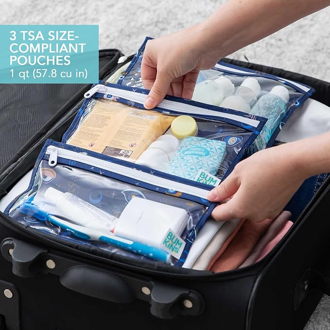 Bumkins - Waterproof Wet Bag & Clear Travel Bags - For Beach, Baby, Travel, Swim Suit, Cloth Diapers, Pump Parts, Pool, Gym, Toiletries - Reusable & Easy to Clean - Evil Eye - 4 Pack - Image 5