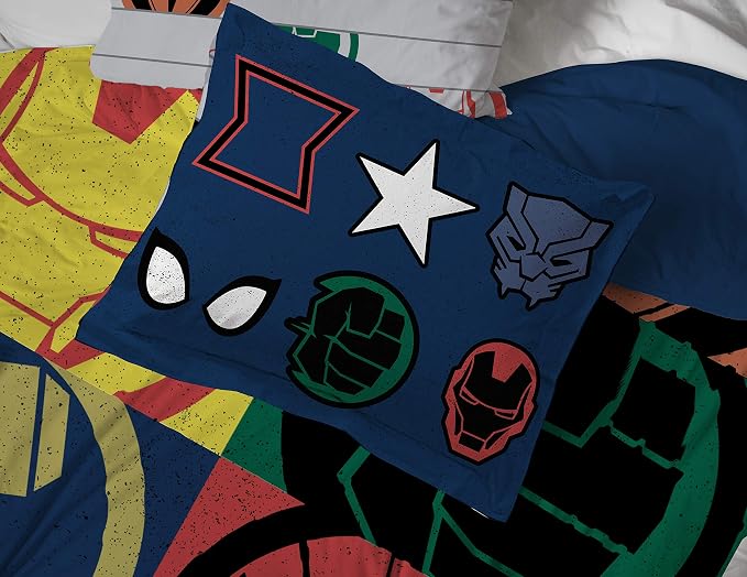 Marvel Avengers Twin Comforter Set 5 Piece Kids Bedding for Boys, Multi | Captain America, Bed in a Bag, Comforter Sheets Sham Pillowcase, Official Brand, Soft Microfiber, Machine Washable, Boys Gift - Image 6