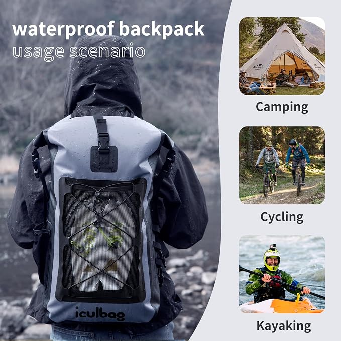Dry Bags Waterproof Backpack for Women Men Travel Dry Bag Backpack Warterproof Bag for Kayaking Beach Boating 30L/40L - Image 6