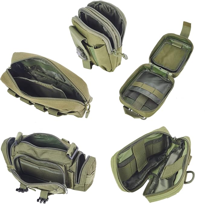 BXBXHD 6 Pack Tactical Truck Organizer Back Seat Storage Car Seat Storage Bag Molle Panels for vehicles, Car and SUV with Lots of Handy Compartments (Army green) - Image 9