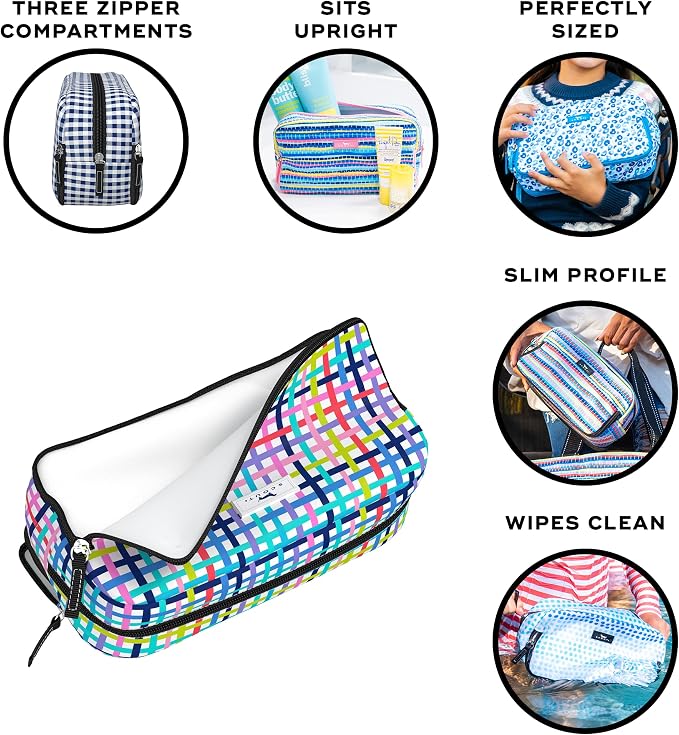 SCOUT 3-Way Bag - Travel Makeup Pouch and Toiletry Bag for Women with Three Zipper Compartments - Stands Upright, Wipes Clean - Image 2
