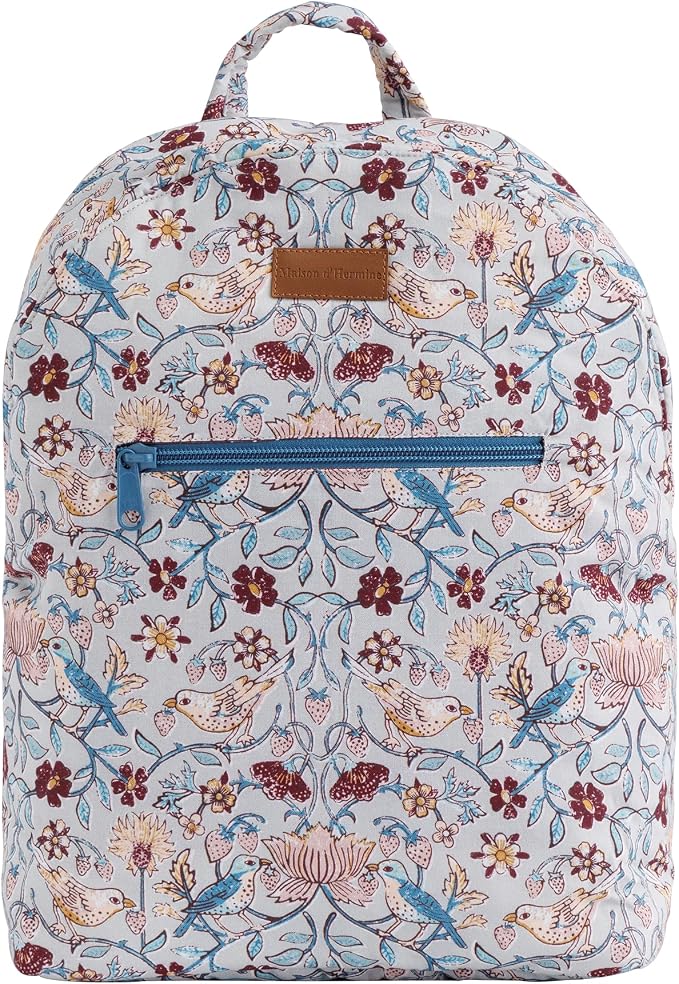 Maison d' Hermine Backpack for Women Men Cotton Shoulder Multipurpose Rucksack with Small Pouch Lightweight Multi Pocket Bag for Travel Work Beach Perfect for Spring Summer (Morris Play) by MaisondHermine