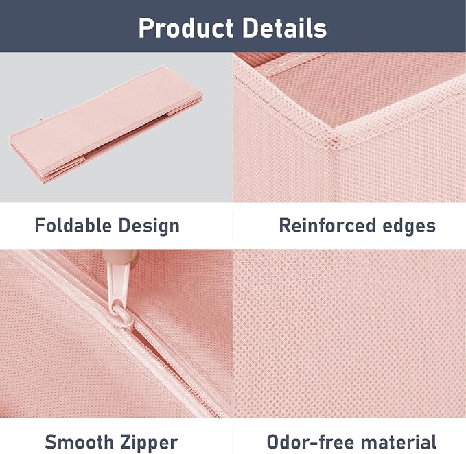 DIMJ Drawer Organizer Clothes Storage - 24 Pack Baby Dresser Organizer for Nursery, Small Fabric Closet Drawer Organizer Bins for Underwears Socks, Foldable Storage Dividers Organization for Bedroom - Image 5
