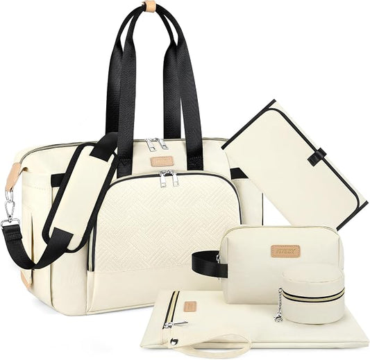 ITIEZY Diaper Bag Tote for Baby - Large Mommy Bag with Portable Changing Pad Pacifier Case, Hospital Bags Travel Baby Bag by ITIEZY