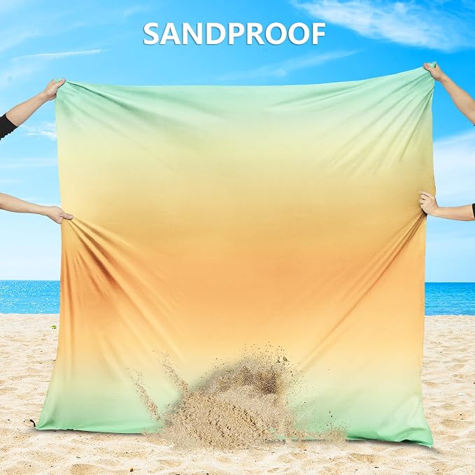 WIWIGO Beach Blanket Waterproof Sandproof Beach Mat 79" X 83"/10'x9'for 2-8 Adults Quick Drying Outdoor Picnic Mat Beach Accessories for Travel, Camping, Hiking - Image 5