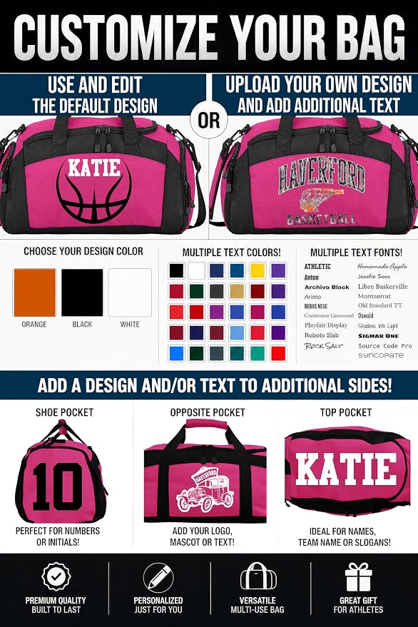 Personalized Basketball Duffel Bag with Shoe Compartment, Custom Basketball Bag with Name and Number, Basketball Travel Bag for Players, Team Sports Gear Bag - Image 2