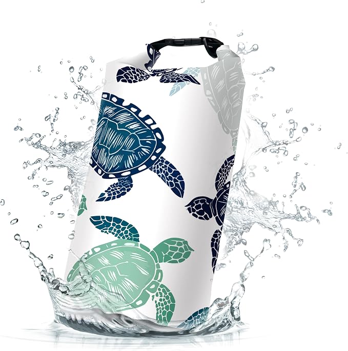 Waterproof Dry Bag,Roll Top Sea Turtle Small Waterproof Backpack 5L/10L/20L Floating and Lightweight Bags for Kayaking, Boating, Fishing, Swimming and Camping by Cliduli