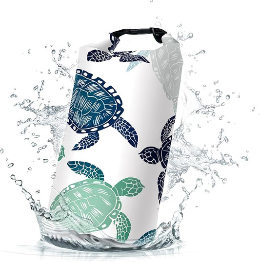 Waterproof Dry Bag,Roll Top Sea Turtle Small Waterproof Backpack 5L/10L/20L Floating and Lightweight Bags for Kayaking, Boating, Fishing, Swimming and Camping by Cliduli